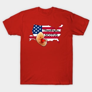 Thank you, SCOTUS! Embryo hugging cartoon-style heart-shape inside US map with American flag T-Shirt